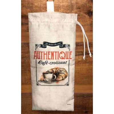 Sac à pain  réutilisable Café croissant 19