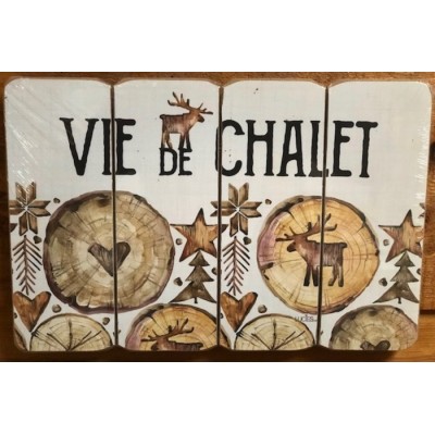 Art mural/ Plaque de Bois/Vie de chalet...