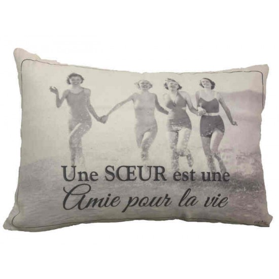 Coussin Une soeur est une amie pour la vie 