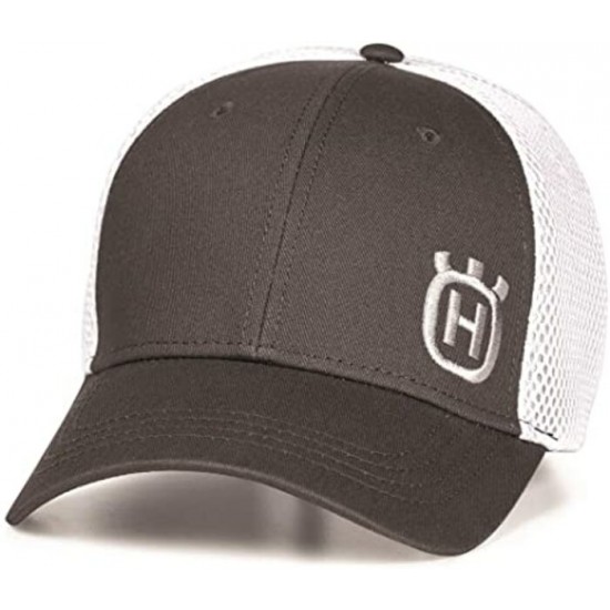 Casquette Husqvarna grise avec filet blanc