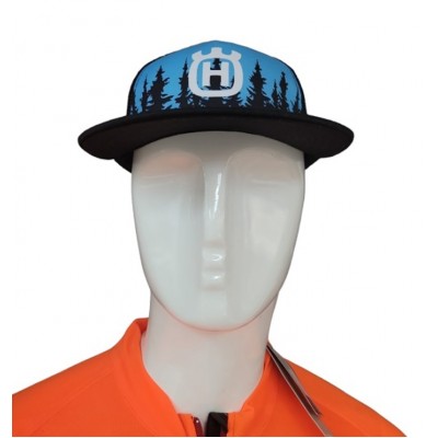 Casquette Husqvarna bleue avec filet blanc