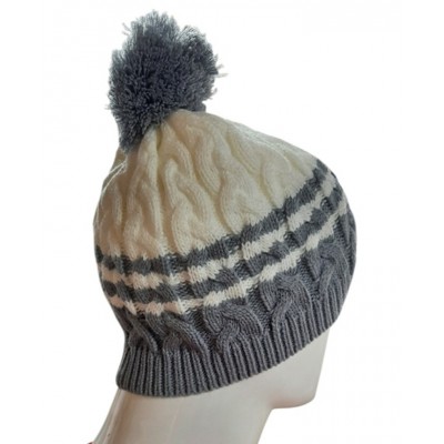 Tuque en tricot grise et blanche Husqvarna
