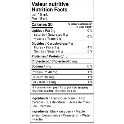 Confiture framboise noire-érable